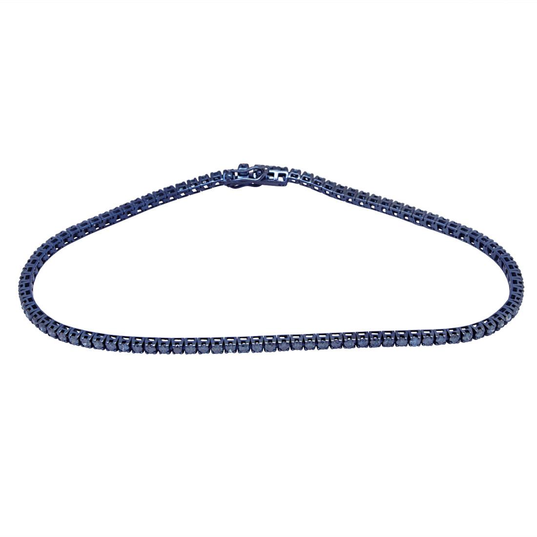 ALFIERI & ST. JOHN Bracciale tennis con diamanti blu ct. 2,30