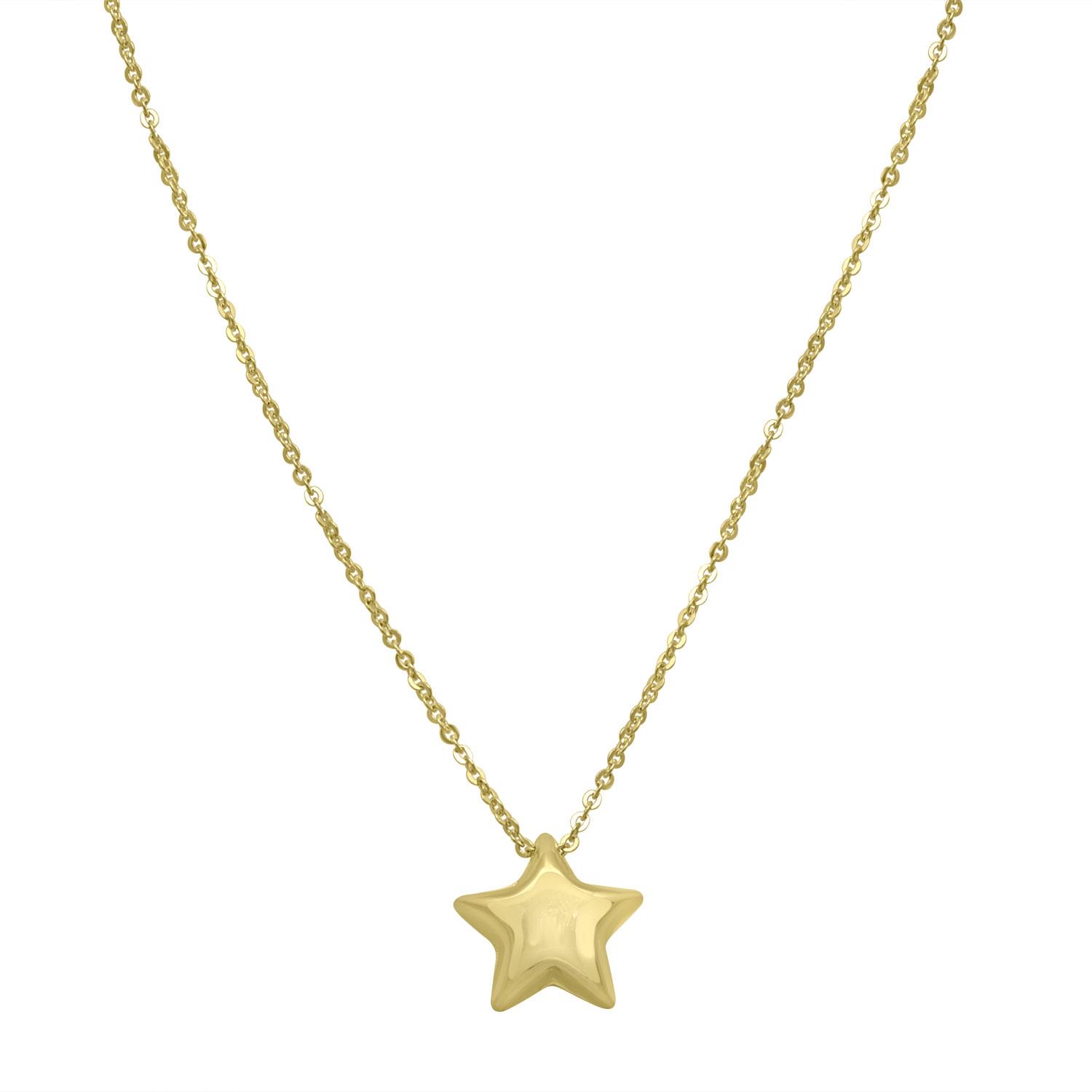 ORO&CO Collana in oro giallo con pendente a stella bombata