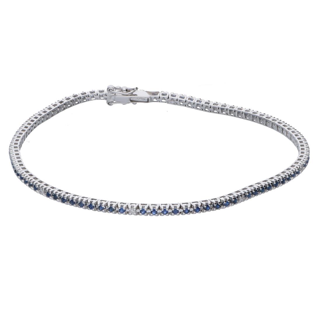 ALFIERI & ST. JOHN Bracciale tennis con diamanti bianchi e zaffiri