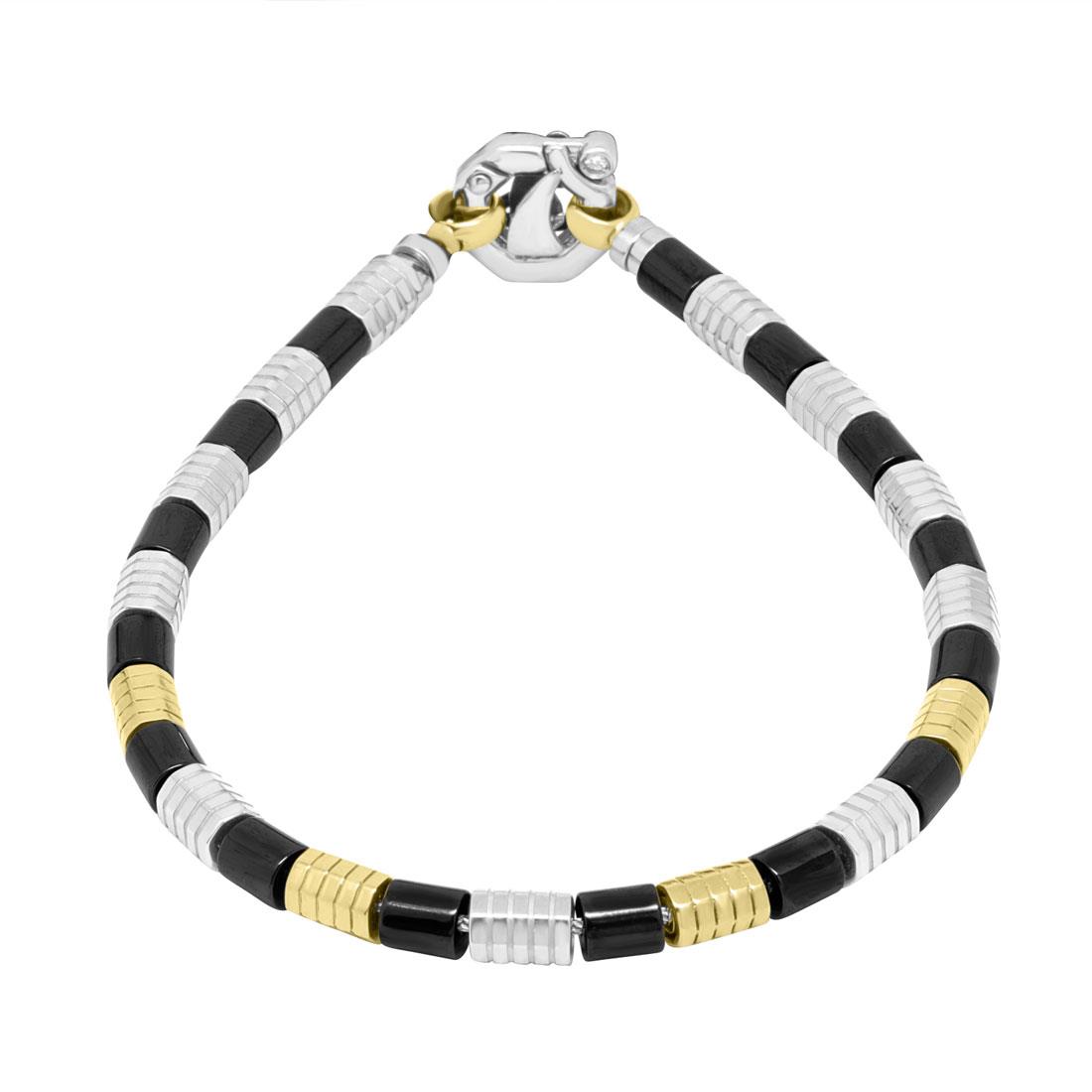 BARAKA' Bracciale da uomo in oro e ceramica