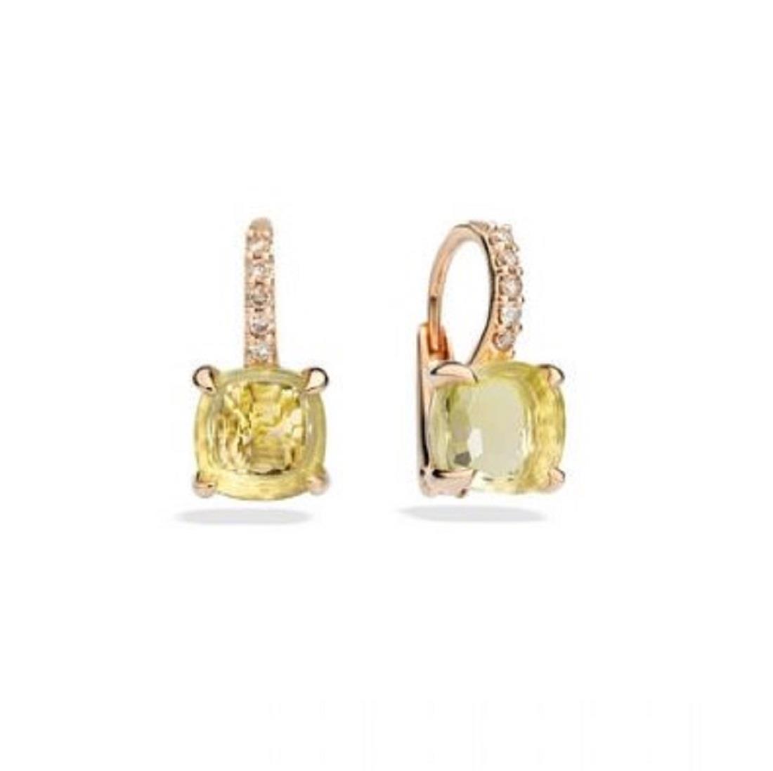 POMELLATO Orecchini con quarzo lemon e diamanti brown