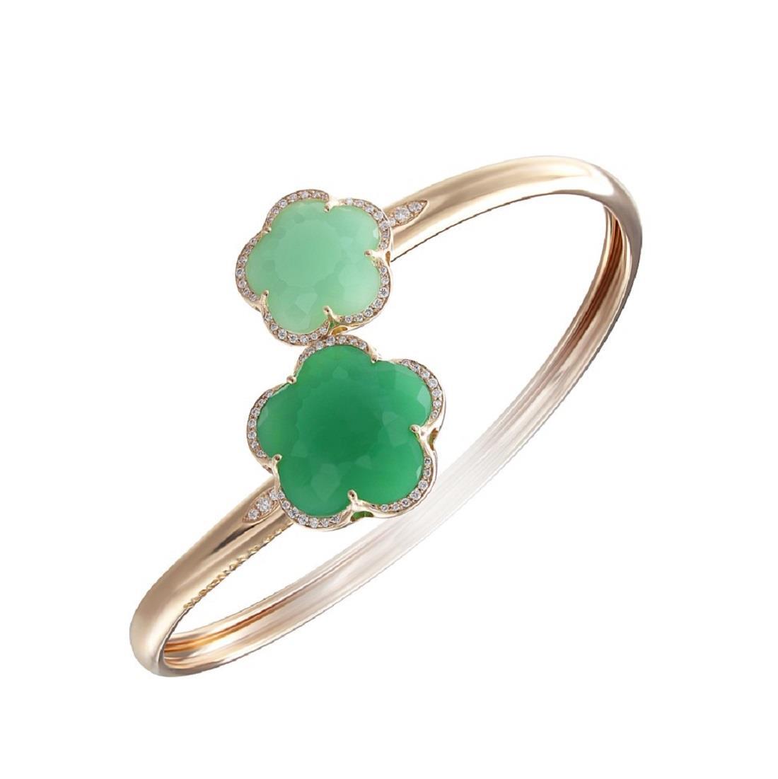 PASQUALE BRUNI Bracciale rigido con diamanti e crisopasio