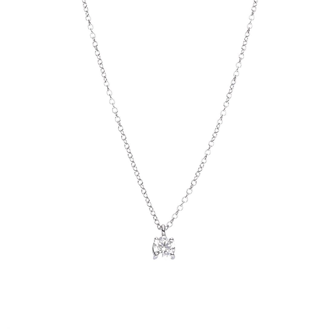 ALFIERI & ST. JOHN Collana punto luce in oro bianco con diamante ct 1,00