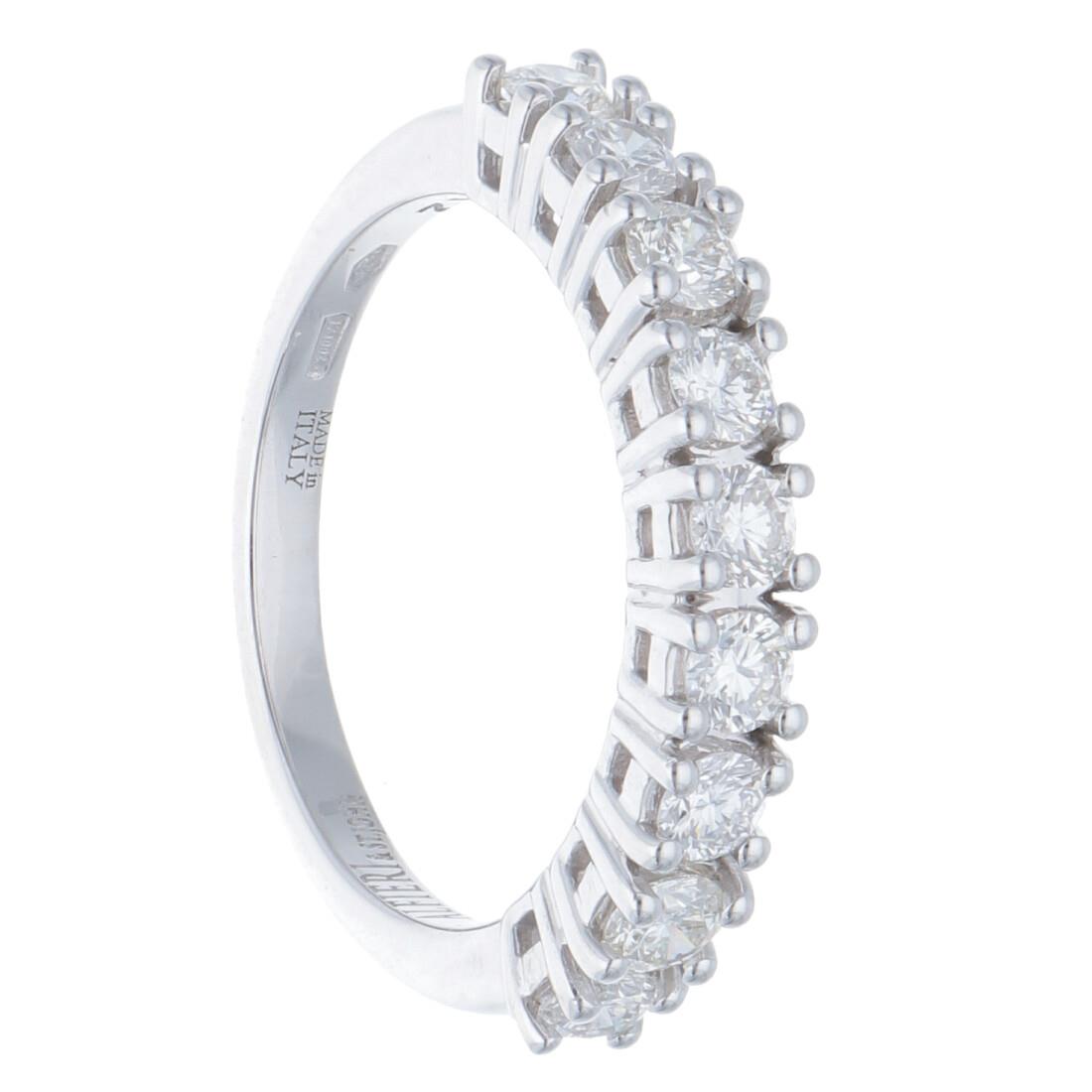 ALFIERI & ST. JOHN Anello veretta 5 pietre con diamanti ct 1,31